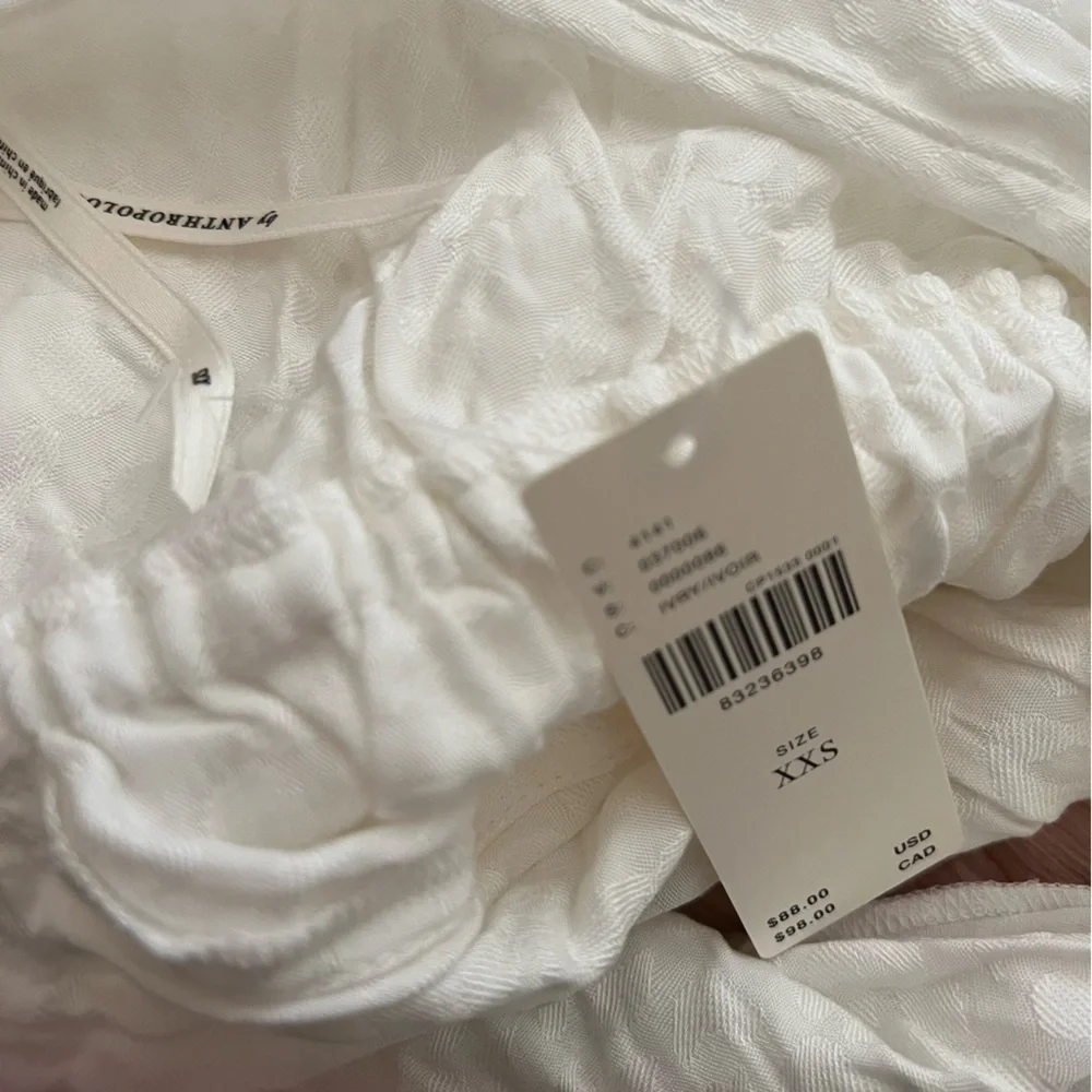 Anthropologie White Ruffle-Sleeve Pajama Romper - Picture 3 of 13